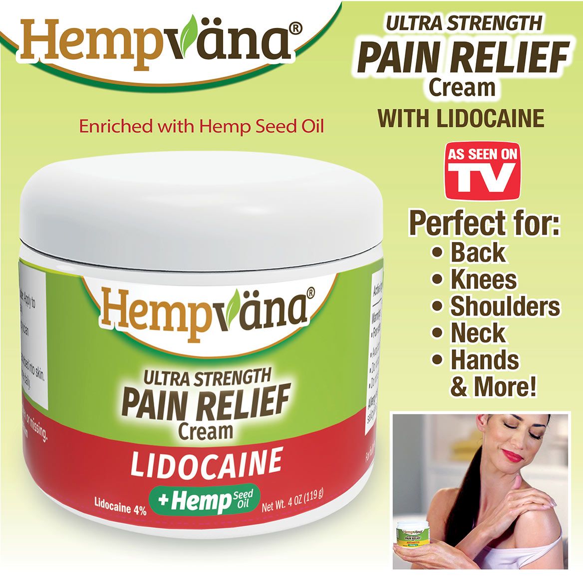 Hempvana Pain Cream Lidocaine