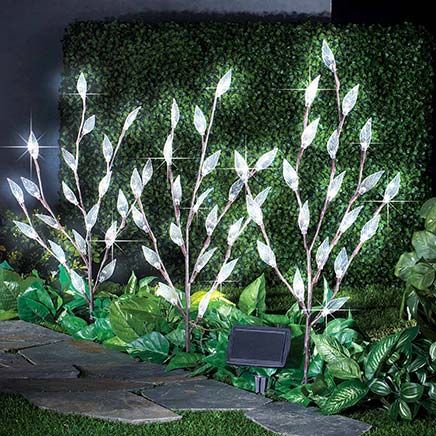 Solar Leaf Stakes, Set of 3-379771