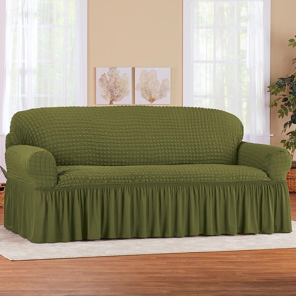 Textured Ruffled Slipcover