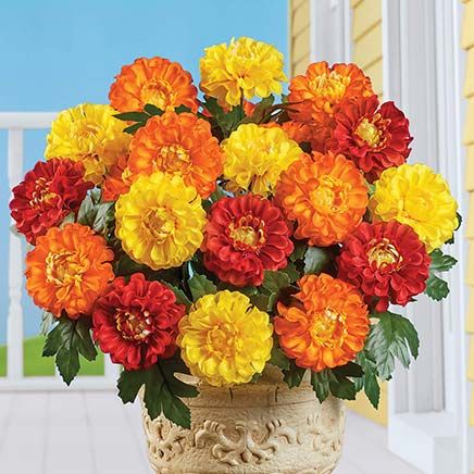 View product details for Artificial Marigold Bushes, Set of 3