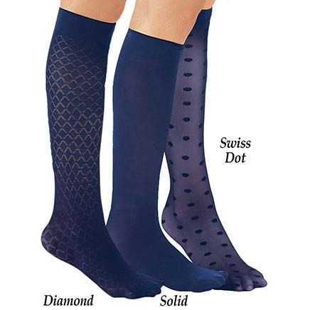 View product details for Stylish Compression Knee-Highs, 3 Pairs