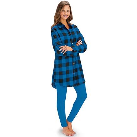 View product details for Plaid Flannel Tunic and Leggings