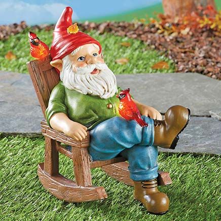View product details for Solar Rocking Chair Gnome By Collections Etc.™