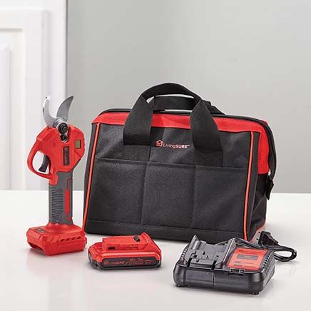 Cordless Pruning Shears, Battery, Charger and Bag Set By LivingSURE™-380151