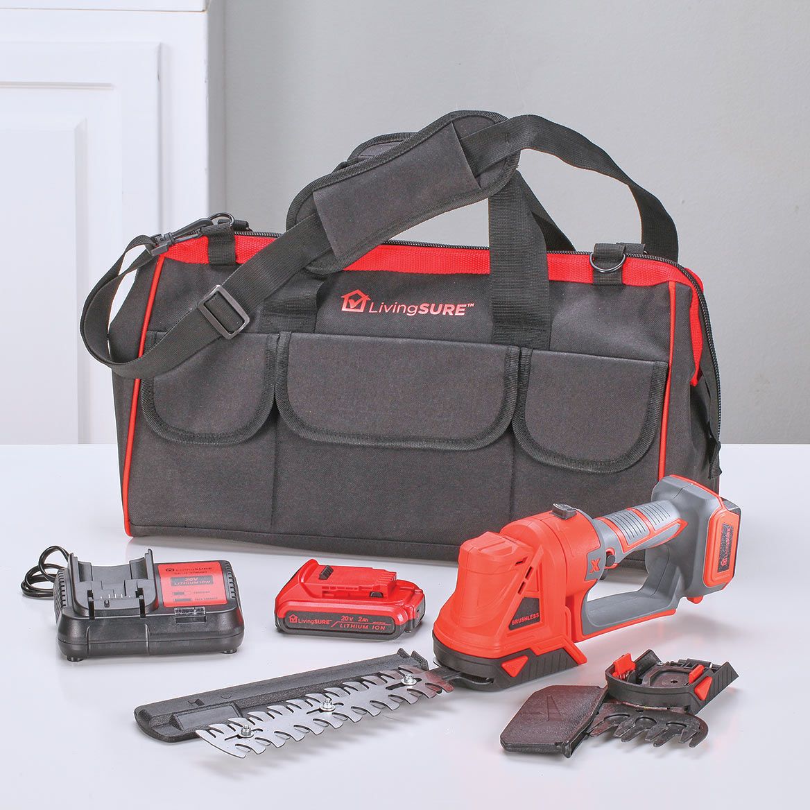 Mini Hedge Trimmer, Battery, Charger and Bag Set By LivingSURE™ + '-' + 380216