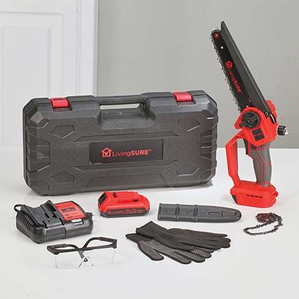 8" Chainsaw, Battery, Charger and Bag Set By LivingSURE™-380217