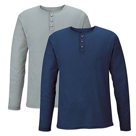 View product details for Men's Henley Waffle Tees, Set of 2