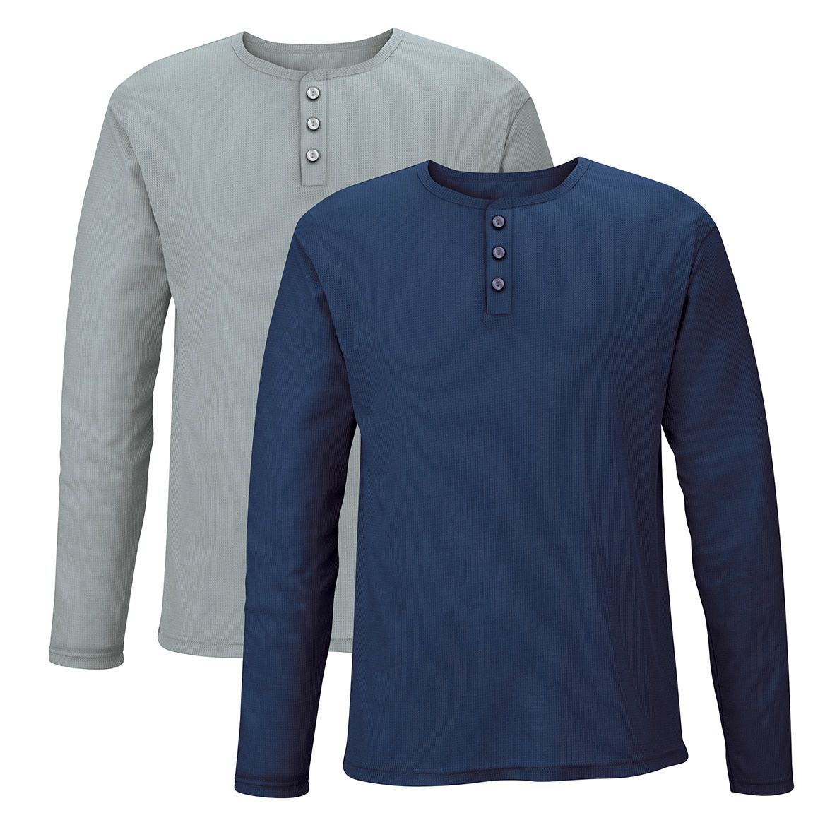 Men's Henley Waffle Tees, Set of 2