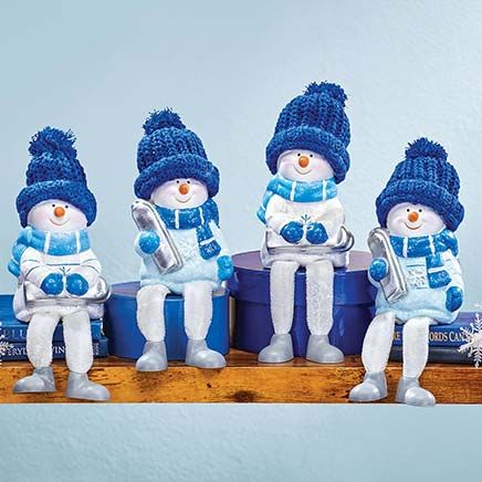 Snowmen Sitters, Set of 4-380403