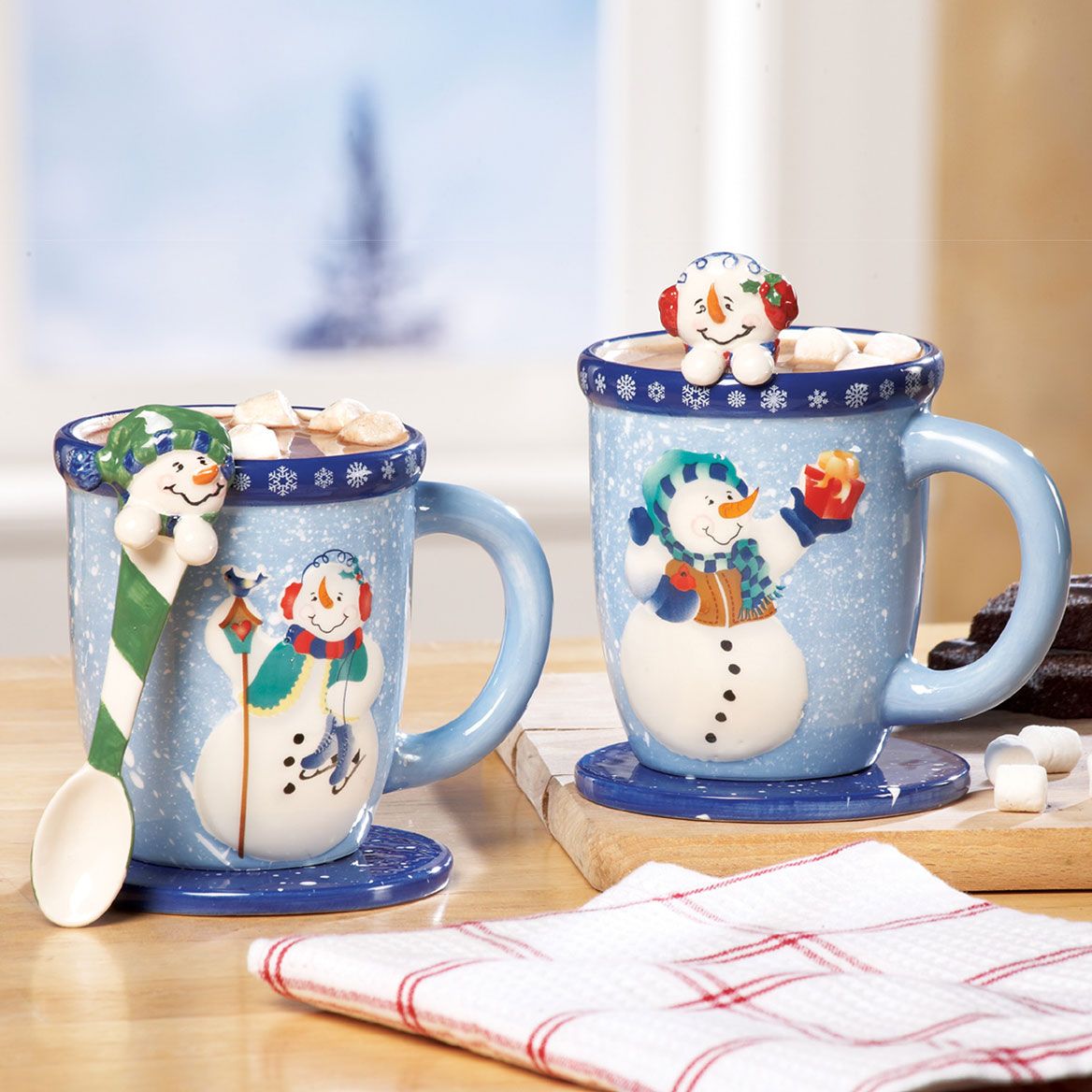6-Piece Snowman Mug and Spoon Set + '-' + 380442