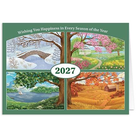 Personalized Season's Calendar Cards By Holiday Peak™, Set of 20