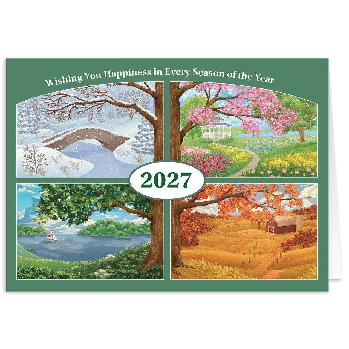 Personalized Season's Calendar Cards By Holiday Peak™, Set of 20