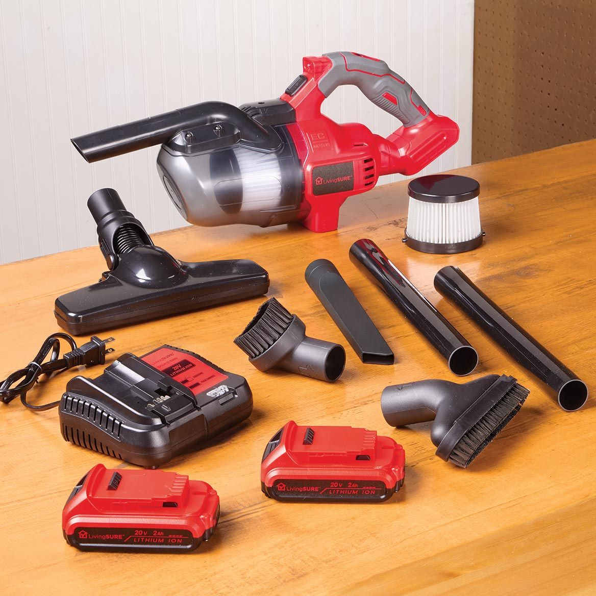 Cordless Handheld Vacuum, 2 Batteries and Charger Set By LivingSURE™ + '-' + 380517