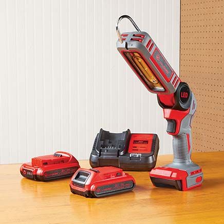 Cordless LED Worklight, 2 Batteries and Charger Set By LivingSURE™-380518