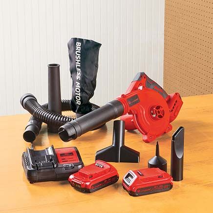 Cordless Leaf Blower Vac, 2 Batteries and Charger Set By LivingSURE™-380519