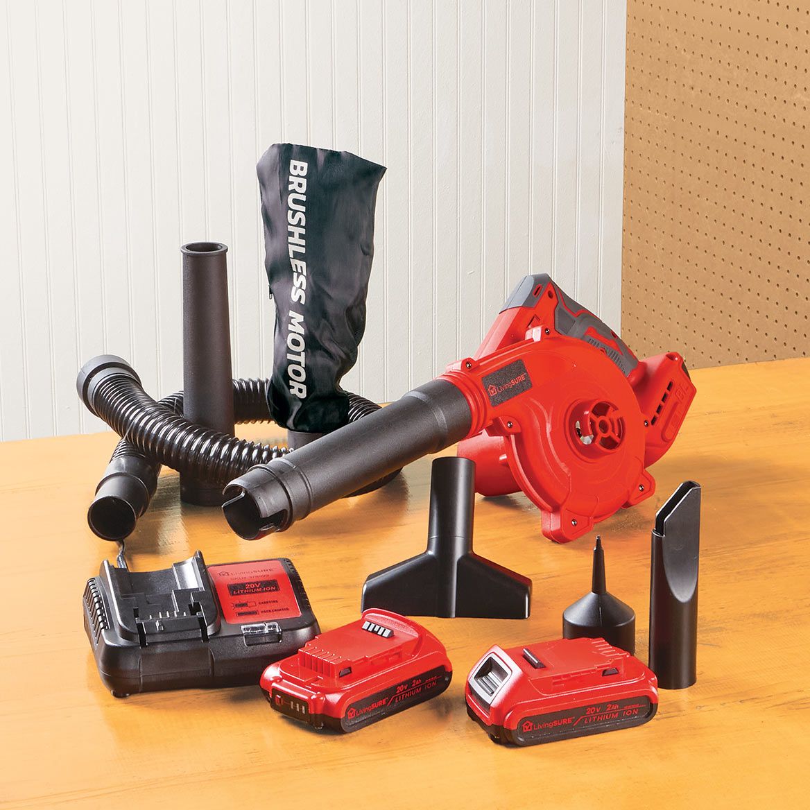 Cordless Leaf Blower Vac, 2 Batteries and Charger Set By LivingSURE™ + '-' + 380519