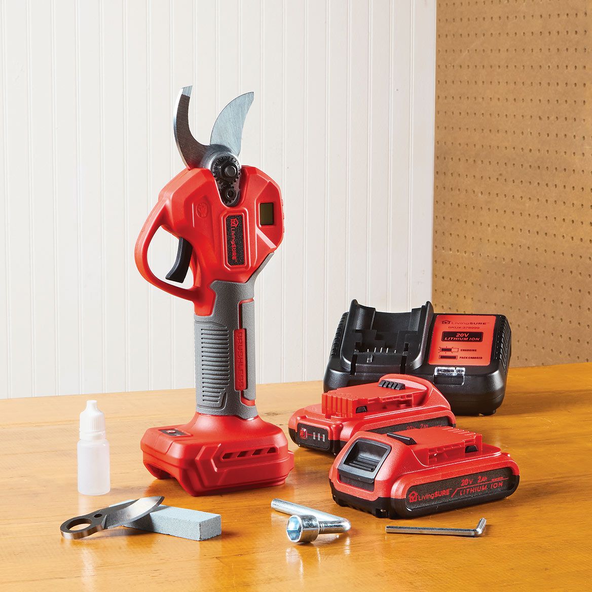 Pruning Shears, 2 Batteries and Charger Set By LivingSURE™ + '-' + 380522