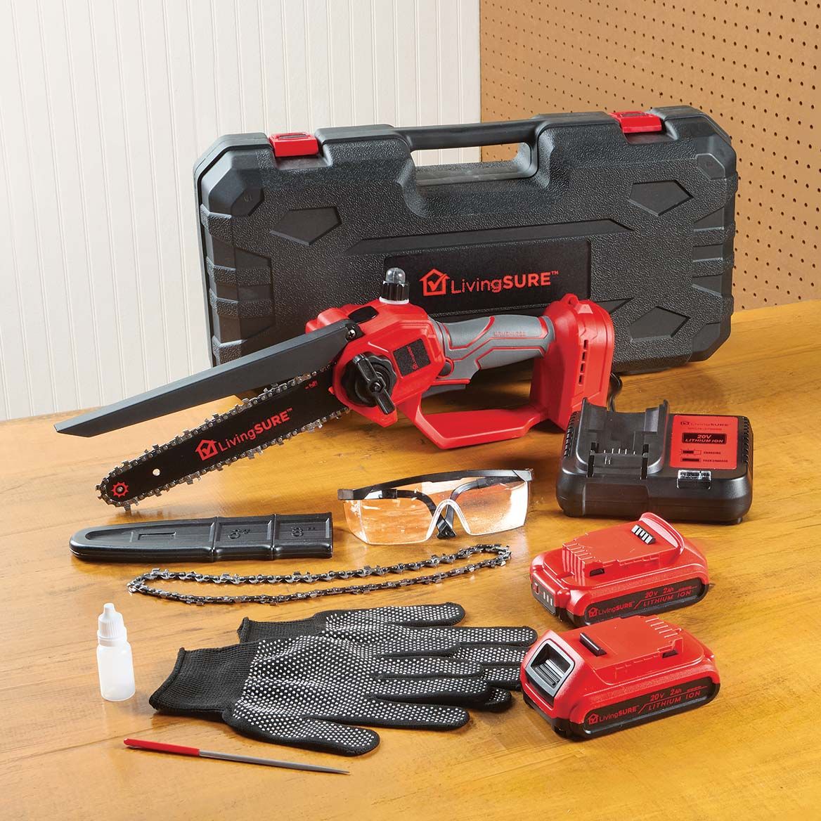 8" Chainsaw, 2 Batteries and Charger Set By LivingSURE™ + '-' + 380524