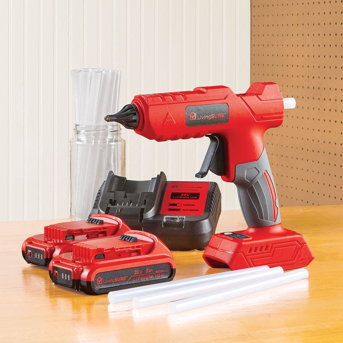 Cordless Glue Gun, 2 Batteries and Charger Set By LivingSURE™ + '-' + 380525