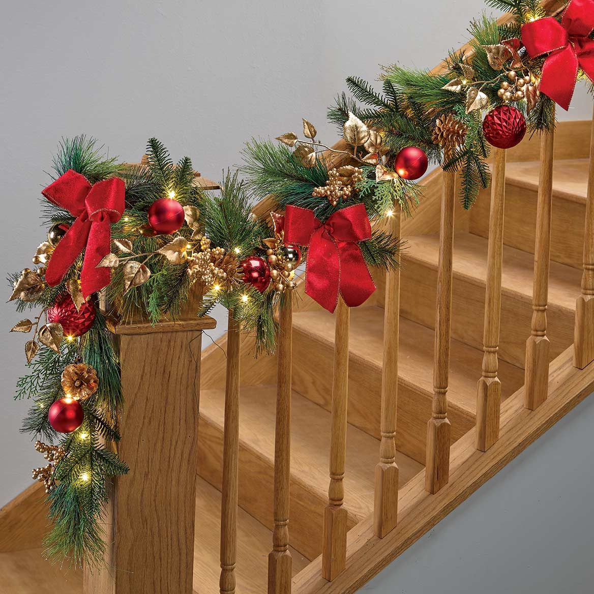 LED Red Ornament Garland By Holiday Peak™