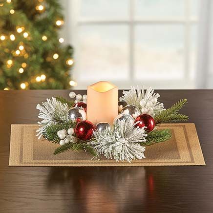 View product details for LED Candle Ornament Centerpiece By Holiday Peak™