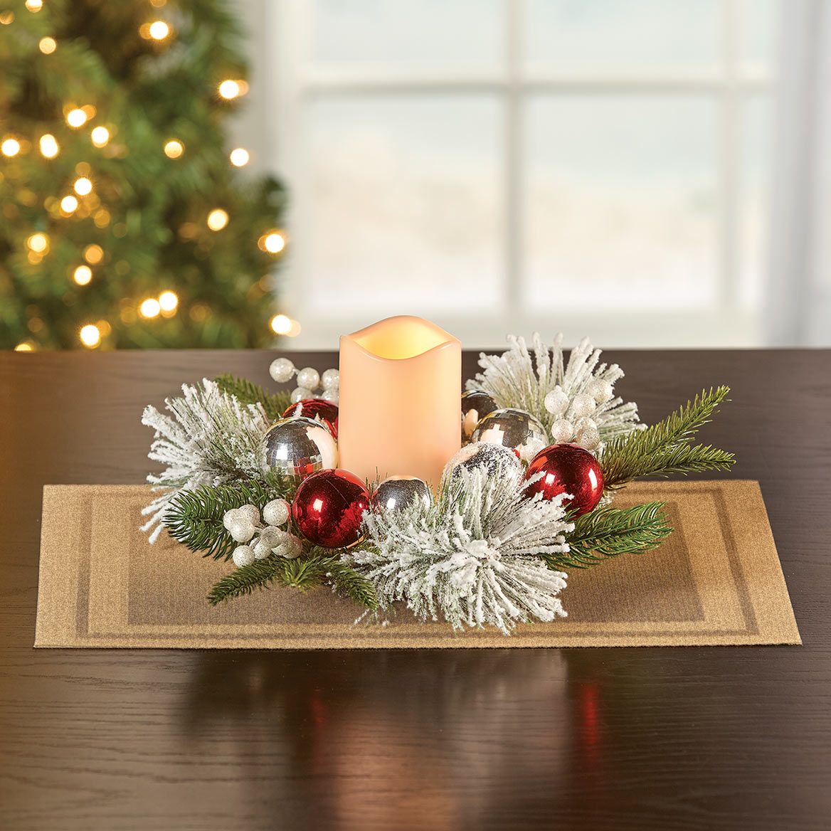 LED Candle Ornament Centerpiece By Holiday Peak™