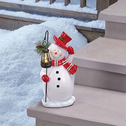 View product details for Solar Lantern Snowman By Holiday Peak™