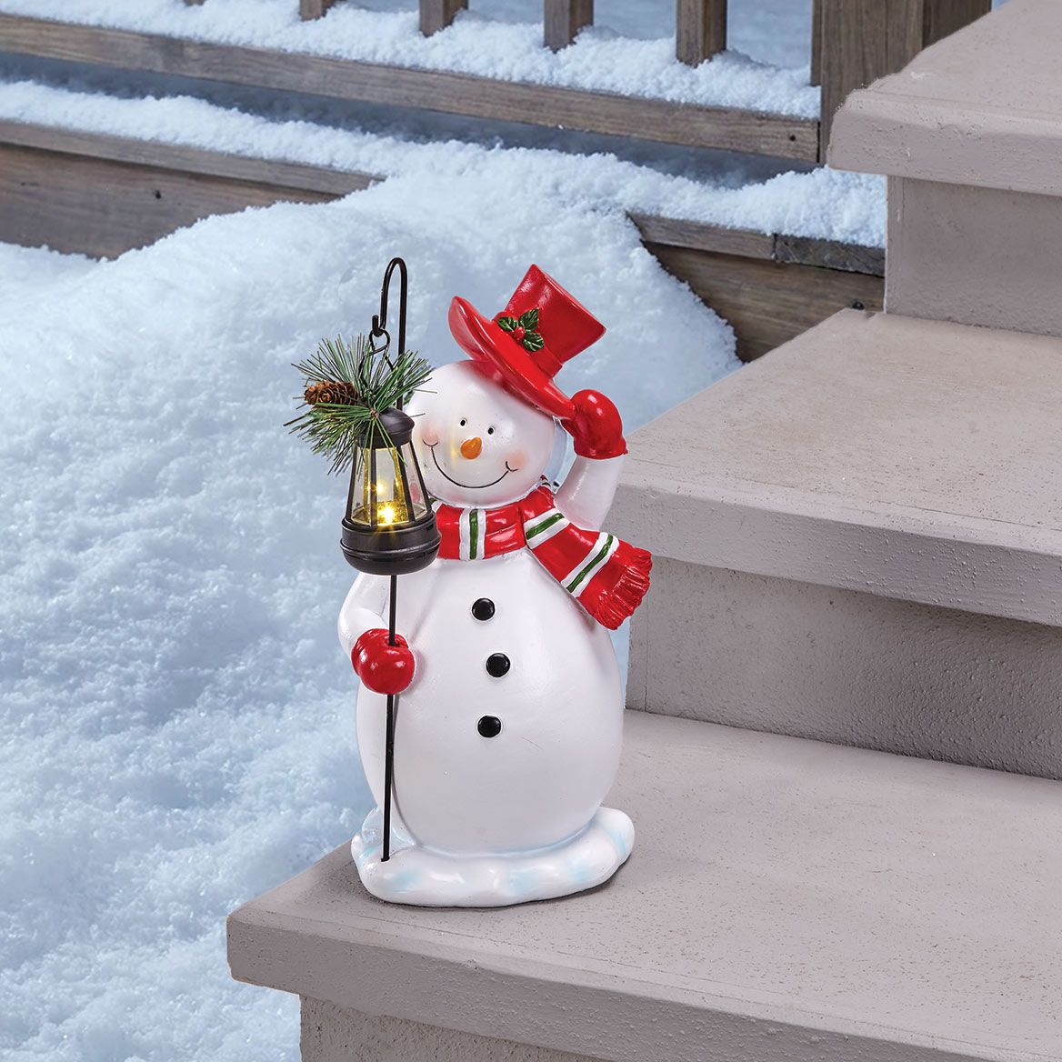 Solar Lantern Snowman By Holiday Peak™