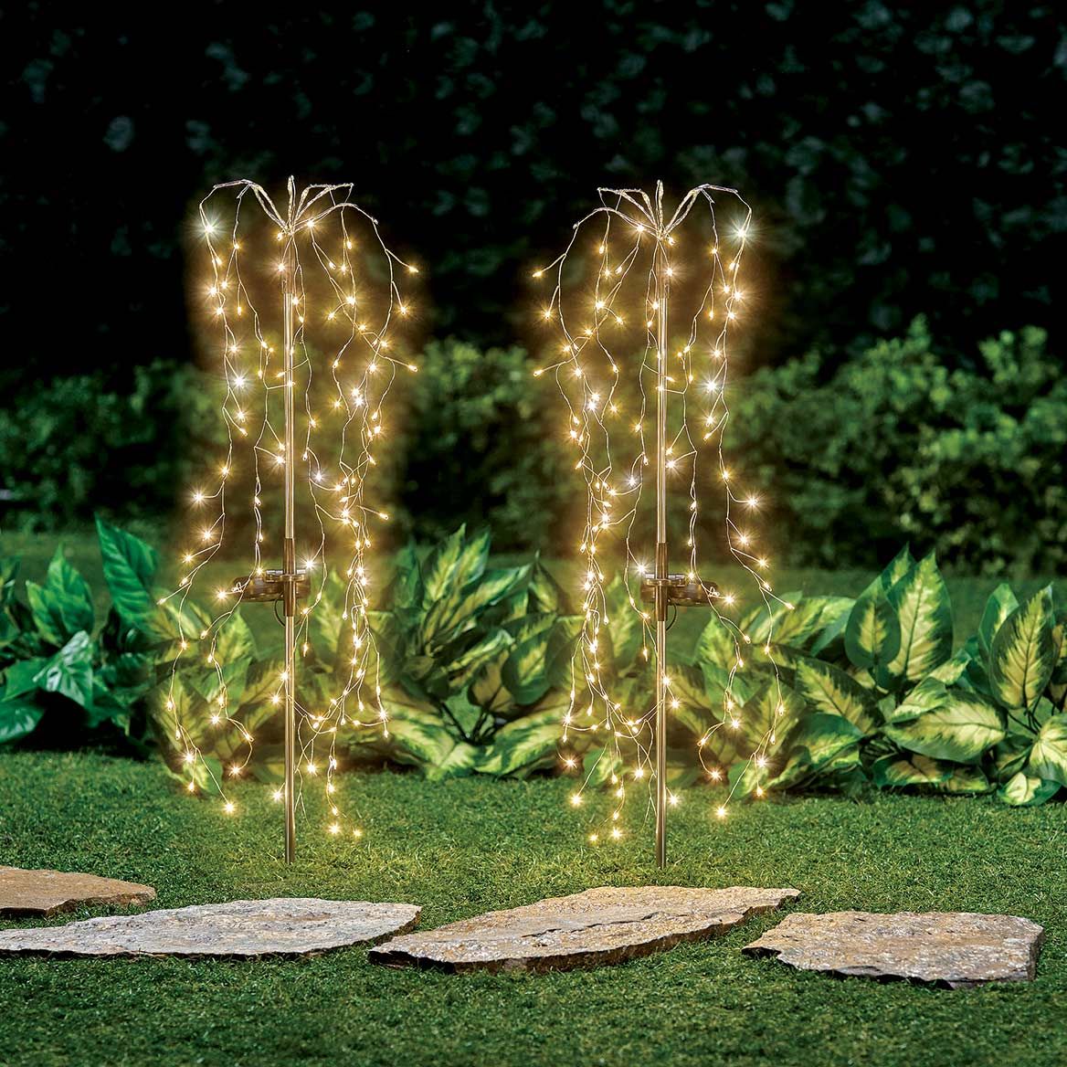 Solar Willow Stakes, Set of 2
