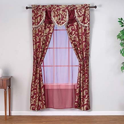 6-Pc. Allison Jacquard Window Curtain Set