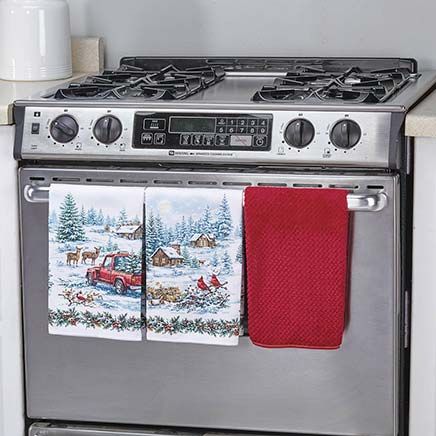 View product details for 3-Pc. Nostalgic Holiday Kitchen Towel Set by Home-Style Kitchen™