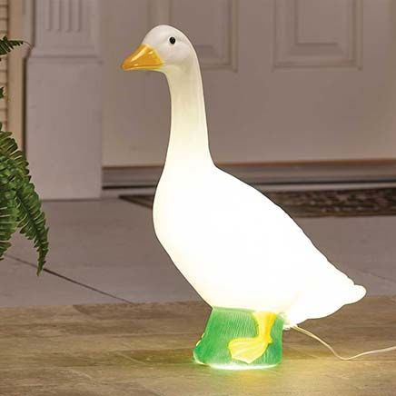 View product details for GaggleGlow Porch Goose® Lighted Large 23"H Goose Statue By Gaggleville®