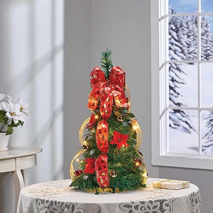 26" Pull-Up Pre-Lit Poinsettia Tree By Holiday Peak™-380856