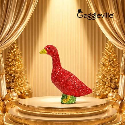 View product details for Ruby Bejeweled 7"H Desktop Goose By Gaggleville®