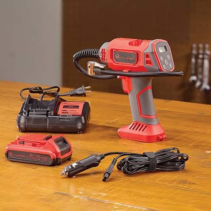 View product details for Tire Inflator Air Compressor, Battery and Charger Set By LivingSURE™