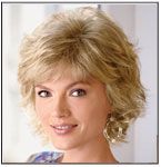 woman wearing wavy wig