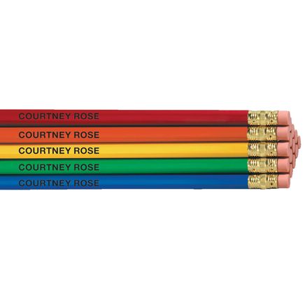 Personalized Hexagon Bright Pencils, Set of 12-310927