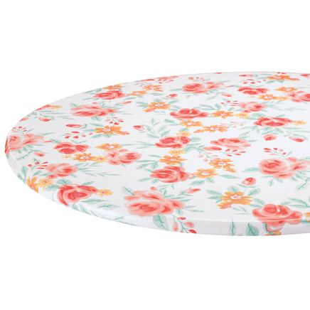 View product details for Watercolor Vinyl Elasticized Table Cover by Home-Style Kitchen™