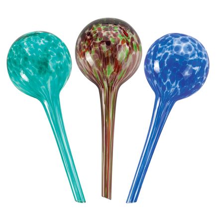 Glass Watering Globes, Set of 3-371713