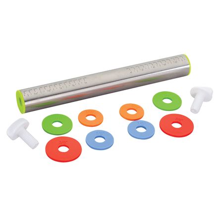 Stainless Steel Adjustable Rolling Pin with Rings-372022