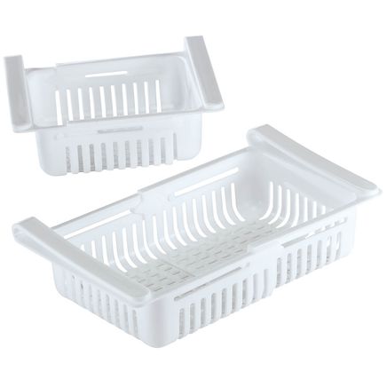 View product details for Expandable Under-Shelf Fridge Organizer by Chef's Pride™, Set of 2