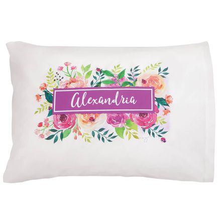 Personalized Watercolor Floral Pillowcase-373526