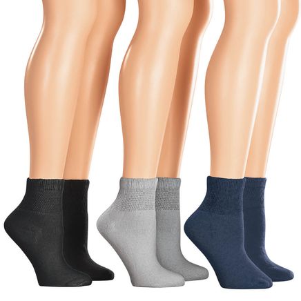 Quarter-Cut Diabetic Socks by Silver Steps™, 3 Pair-374143