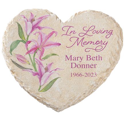 Personalized Heart-Shaped Memorial Garden Stone-374561