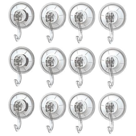 Suction Cup Hooks, Set of 12-375544