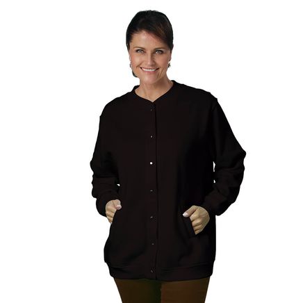Women's Snap Front Fleece Knit Jacket-375667