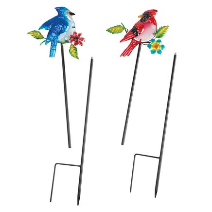 Metal and Glass Bird Stakes, Set of 2 by Fox River™ Creations-376487