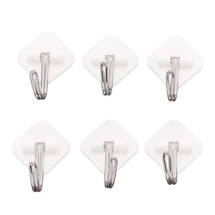 Self-Stick Utility Wire Hooks, Set of 6-376690