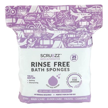 Scrubzz™ Rinse-Free Bath Sponges with Lavender, Set of 25-376772