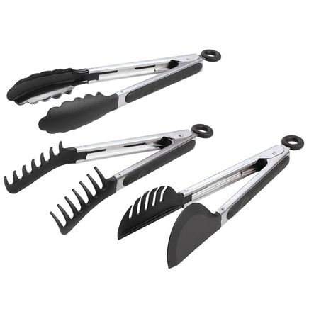 Nylon Tipped Tongs, Set of 3  by Chef’s Pride-376877